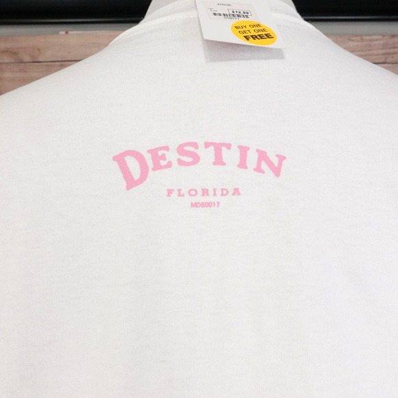 VINTAGE DESTIN FLORIDA SPELLOUT TRAVEL TOURIST 00s T-SHIRT SZ L NWT DEADSTOCK - Picture 5 of 7